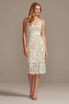 Vestido de novia midi de encaje tipo crochet