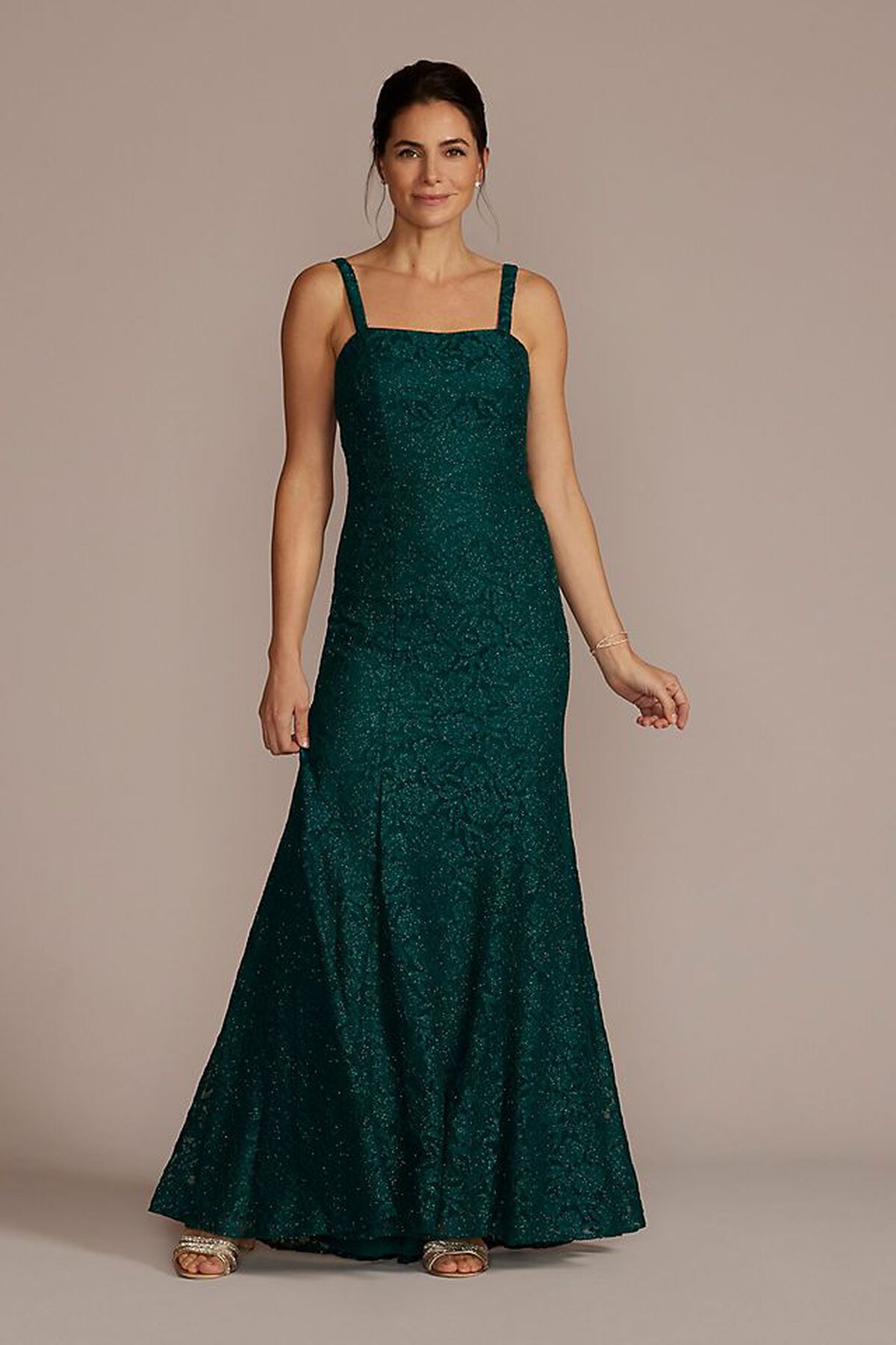 Vestido largo silueta sirena con bolero de encaje, GEMA, hi-res
