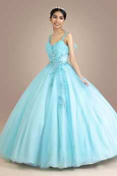 Vestido XV A&ntilde;os Princesa Tirantes Con Holanes