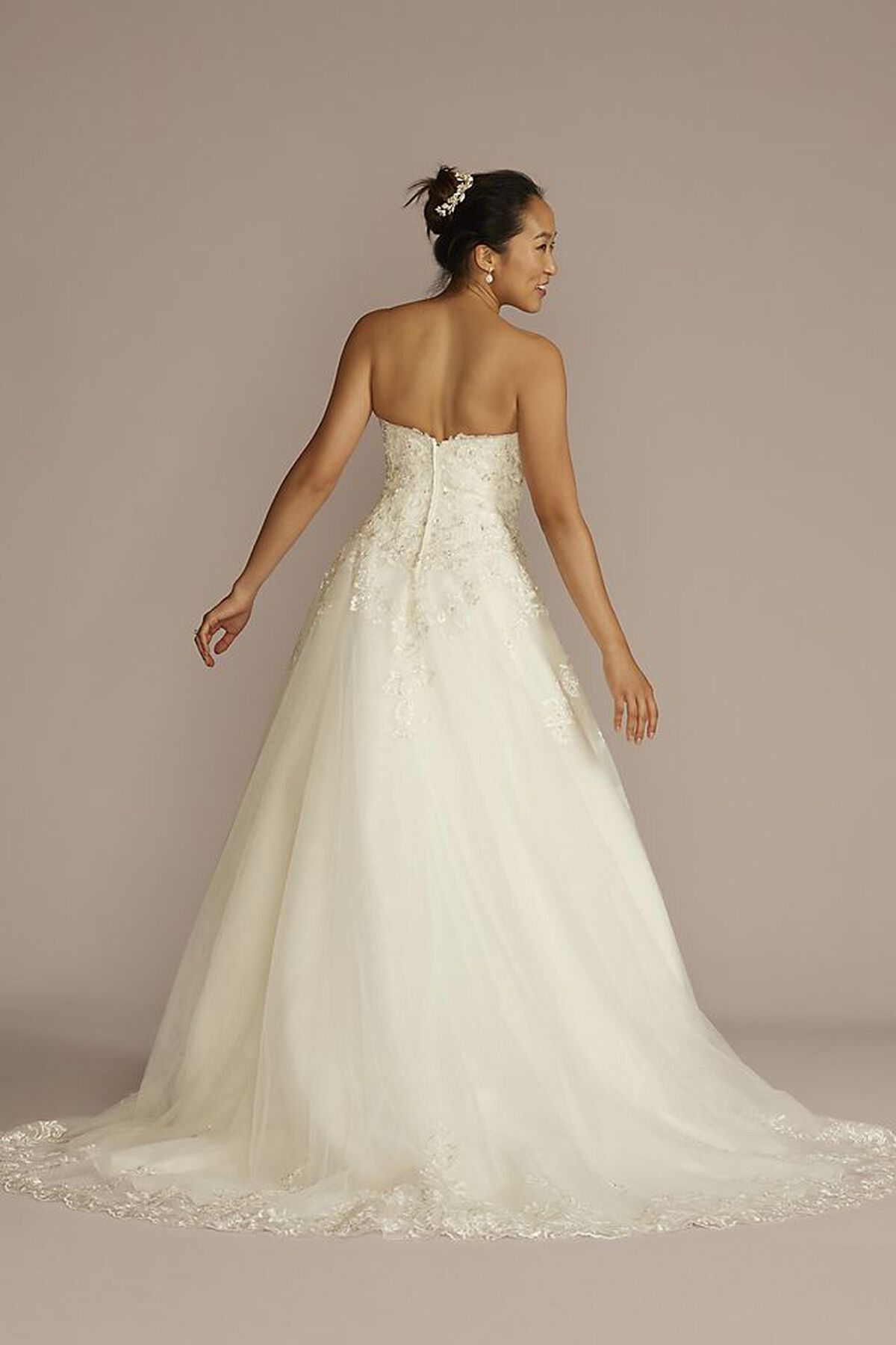 Vestido de novia princesa strapless con escote coraz&oacute;n, MARFIL, hi-res