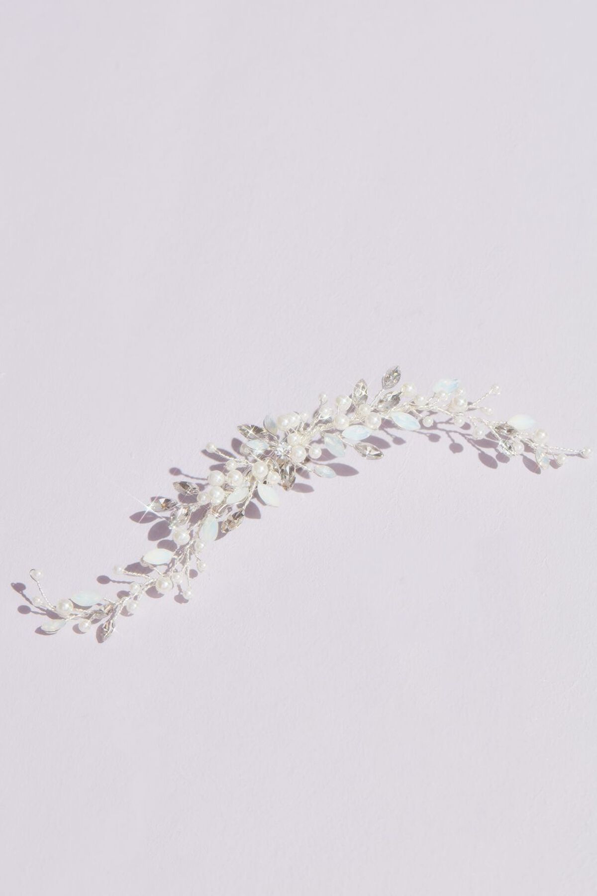 Broche para cabello con perlas y &oacute;palos, PLATA, hi-res