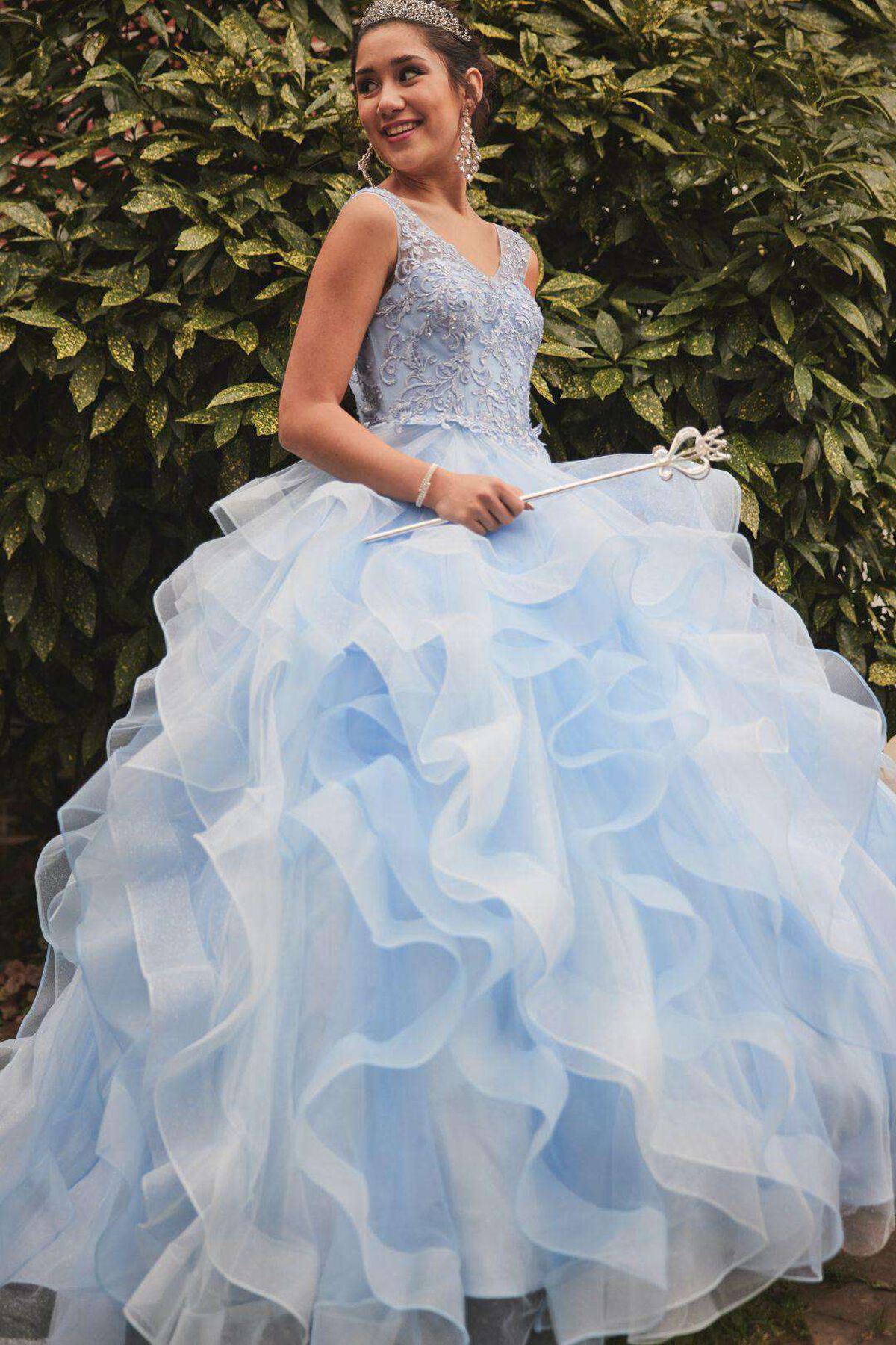 Vestido de quincea&ntilde;era azul con corset y falda desmontable, CIELO AZUL, hi-res