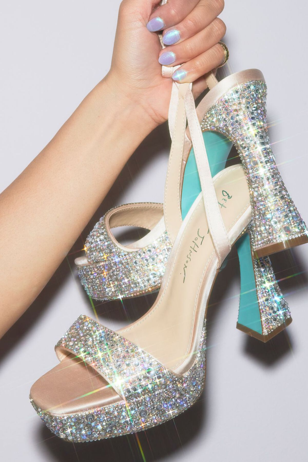 Tacones con plataforma cubiertos de cristales, IVY CHAMPAGNE, hi-res