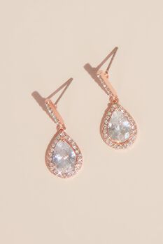Aretes en forma de gota con halo de cristales