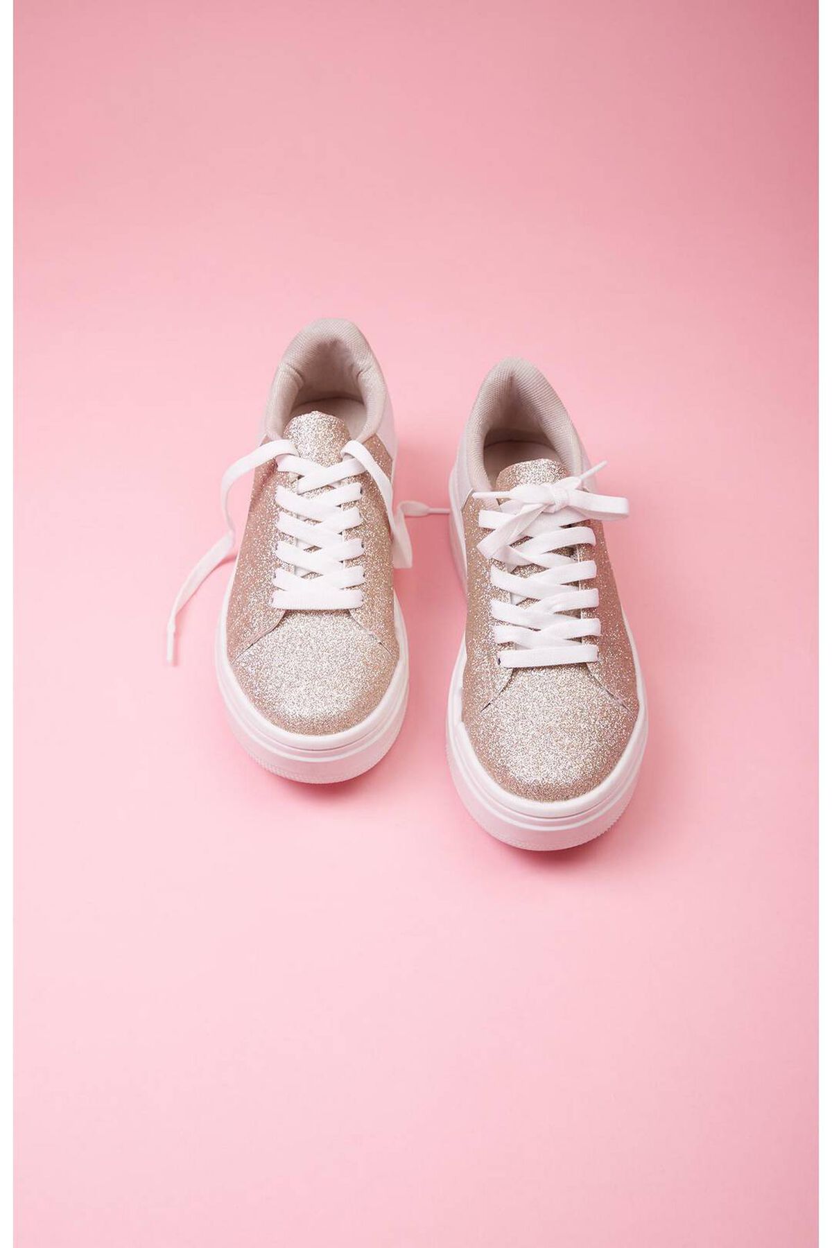 Tenis de plataforma con glitter, ORO, hi-res