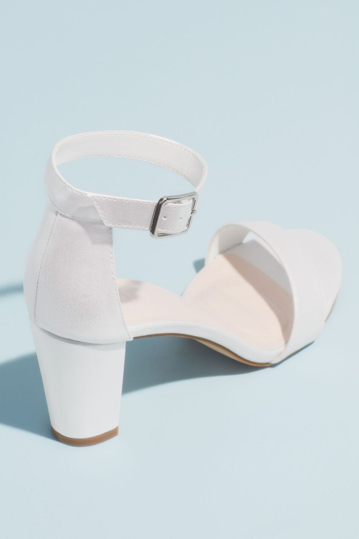 Zapatilla de novia de tac&oacute;n ancho con pulsera, BLANCO, hi-res