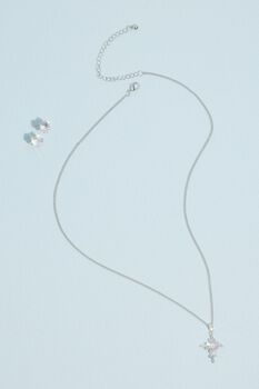 Set de collar y aretes de cristales