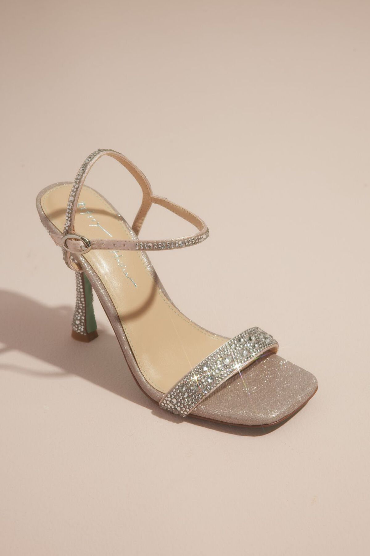 Tacones con punta cuadrada y detalles de cristales, BLUSH, hi-res