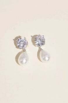 Aretes con cristal y perla