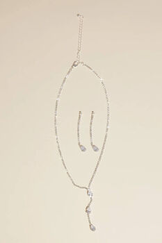 Set de collar y aretes con zirconia