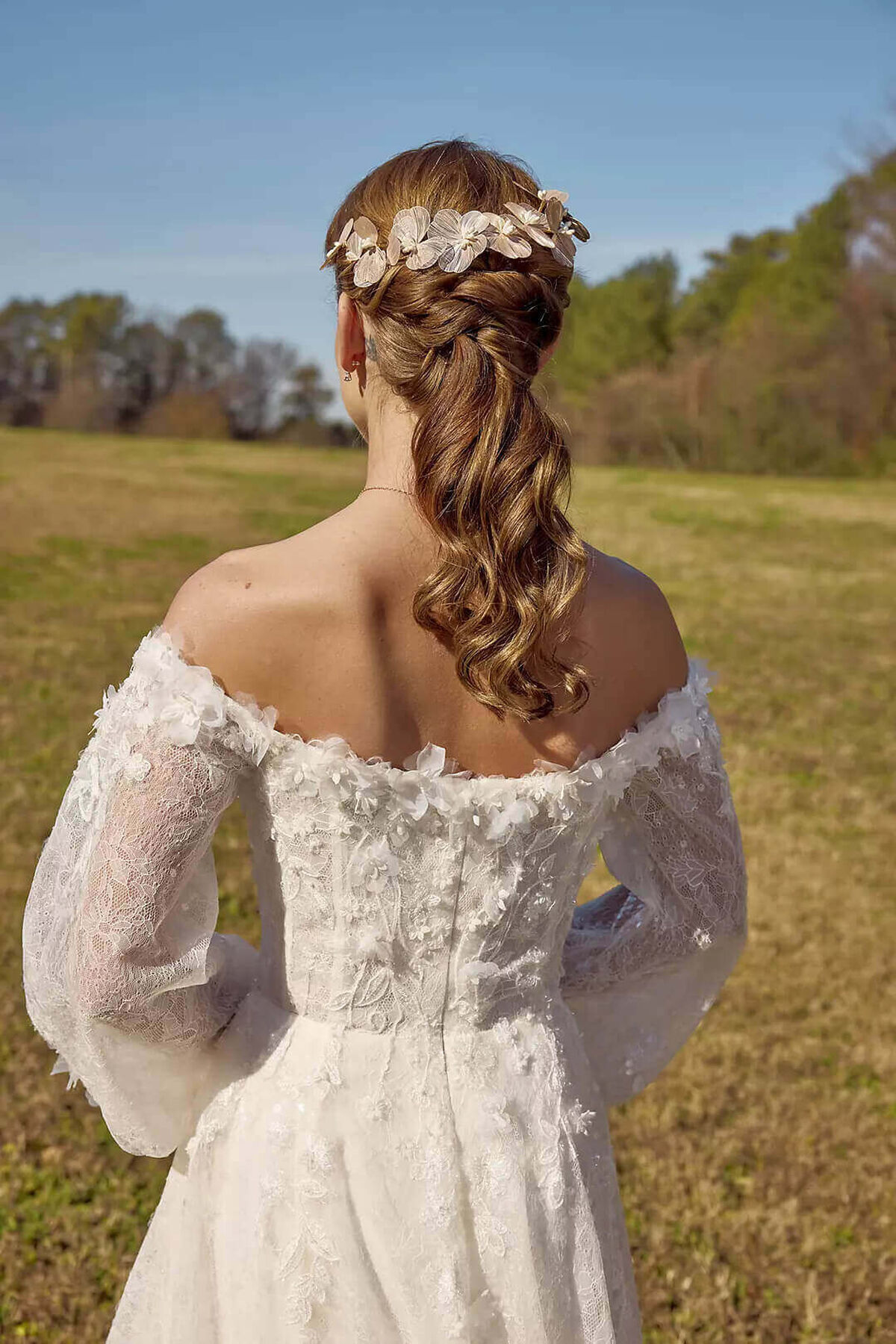 Diadema con flores y perlas, ORO, hi-res