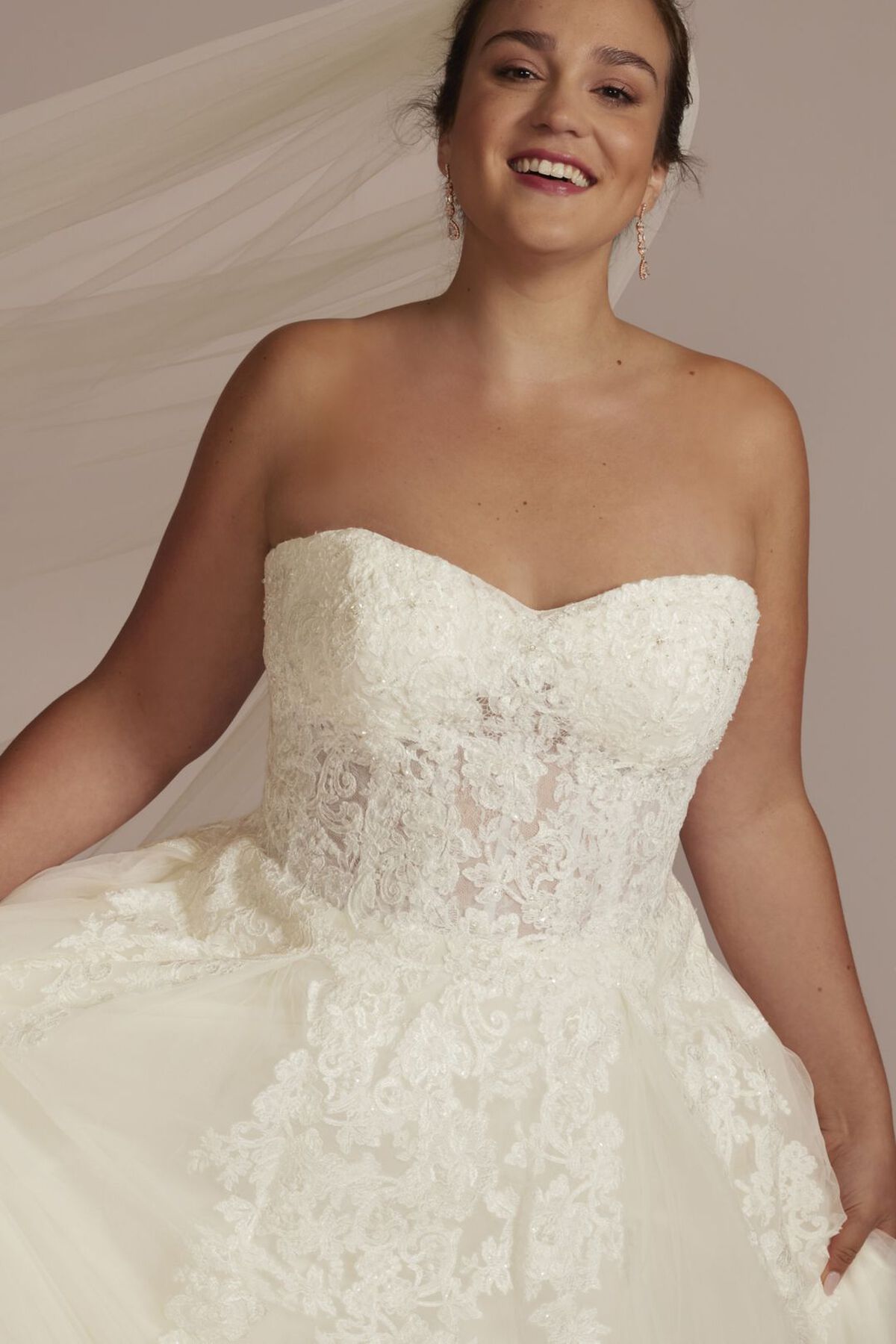 Vestido de novia princesa strapless con varillas en corset, MARFIL SOLIDO, hi-res
