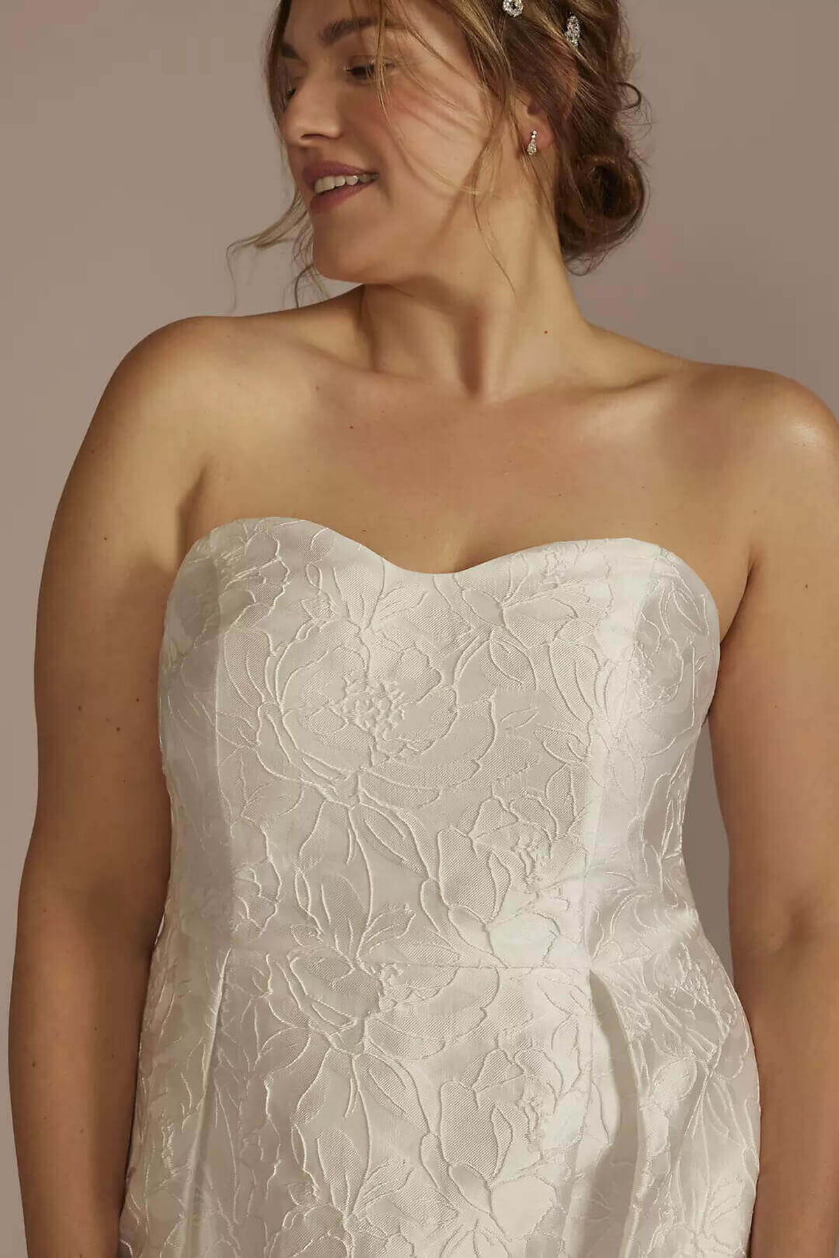 Vestido de novia corto con tirantes, BLANCO SUAVE, hi-res