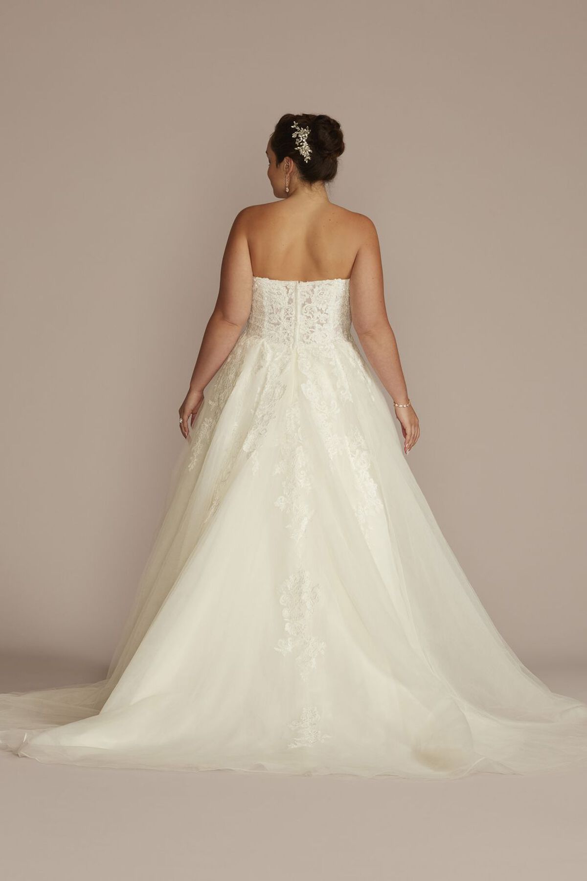 Vestido de novia princesa strapless con varillas en corset, MARFIL SOLIDO, hi-res