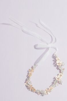 Diadema floral con cristales