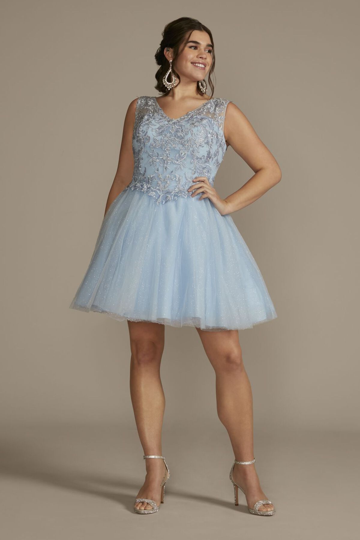 Vestido de quincea&ntilde;era azul con corset y falda desmontable, CIELO AZUL, hi-res