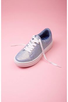 Tenis de plataforma con glitter
