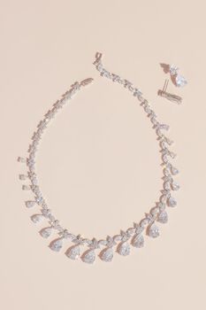 Set aretes con collar cristales colgantes