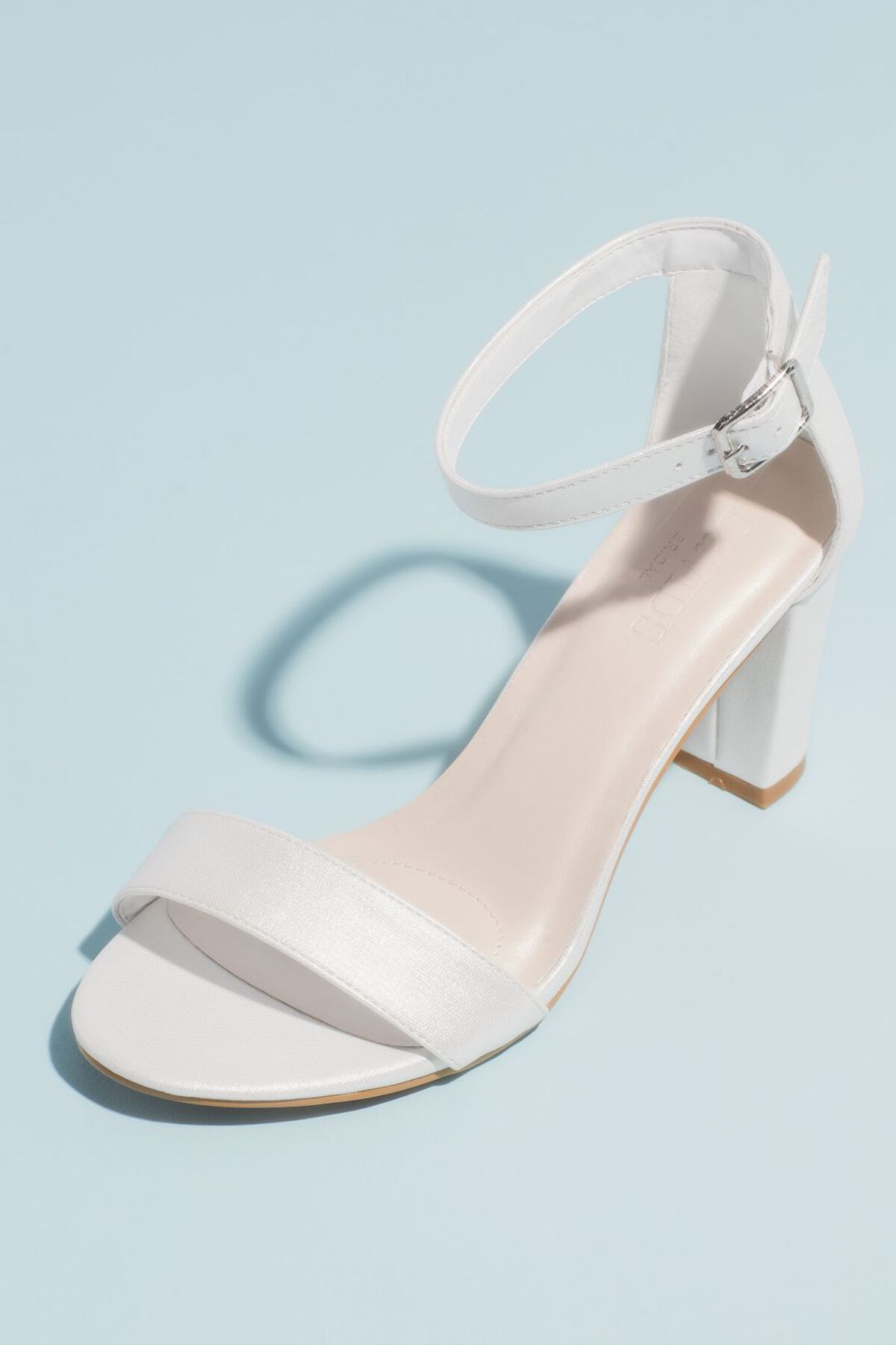 Zapatilla de novia de tac&oacute;n ancho con pulsera, BLANCO, hi-res