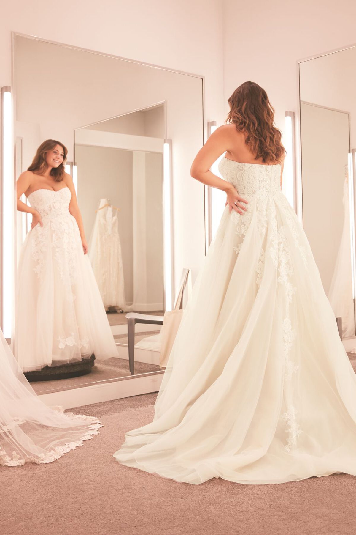 Vestido de novia princesa strapless con varillas en corset, MARFIL CH, hi-res