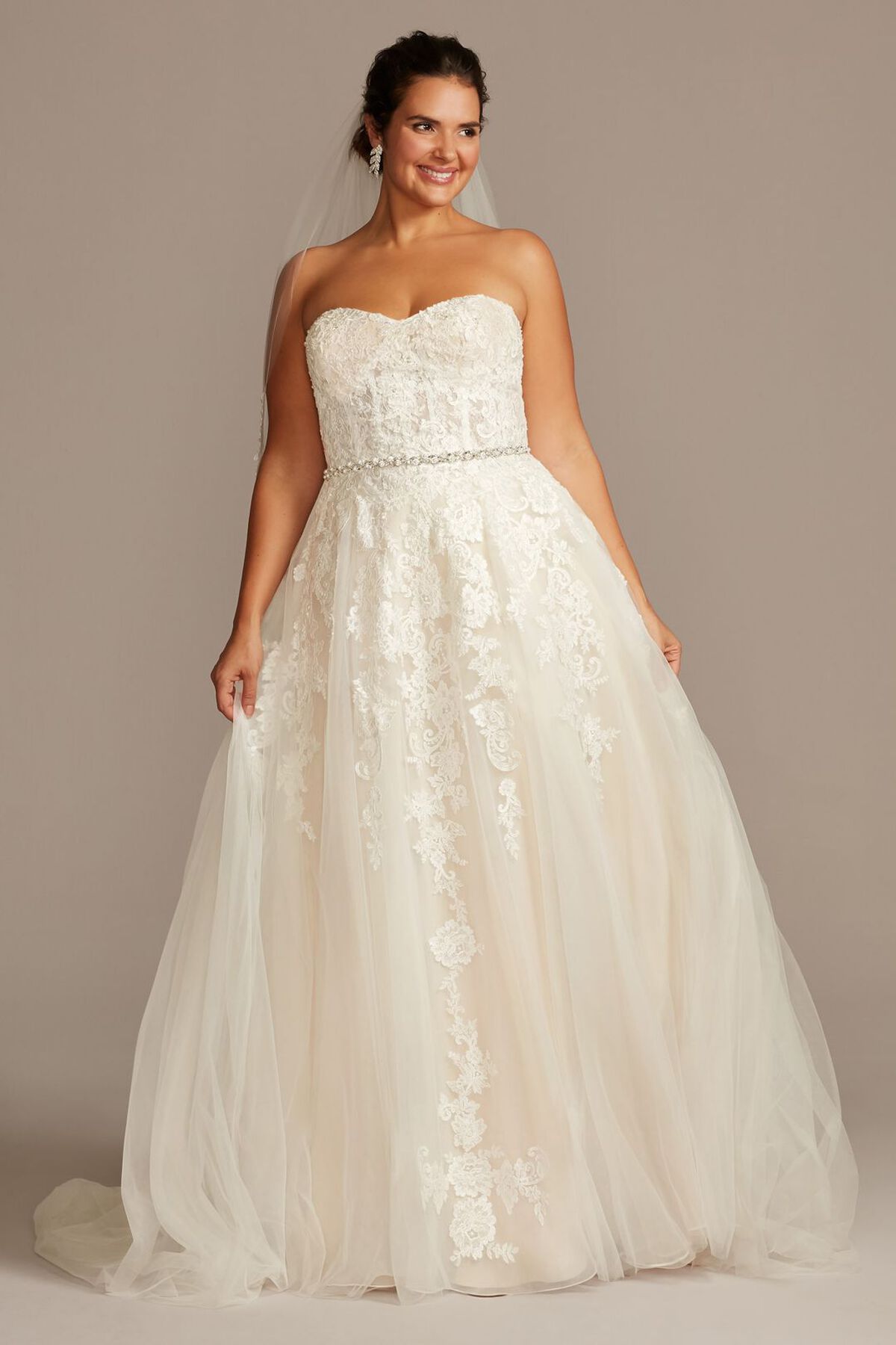 Vestido de novia princesa strapless con varillas en corset, MARFIL CH, hi-res