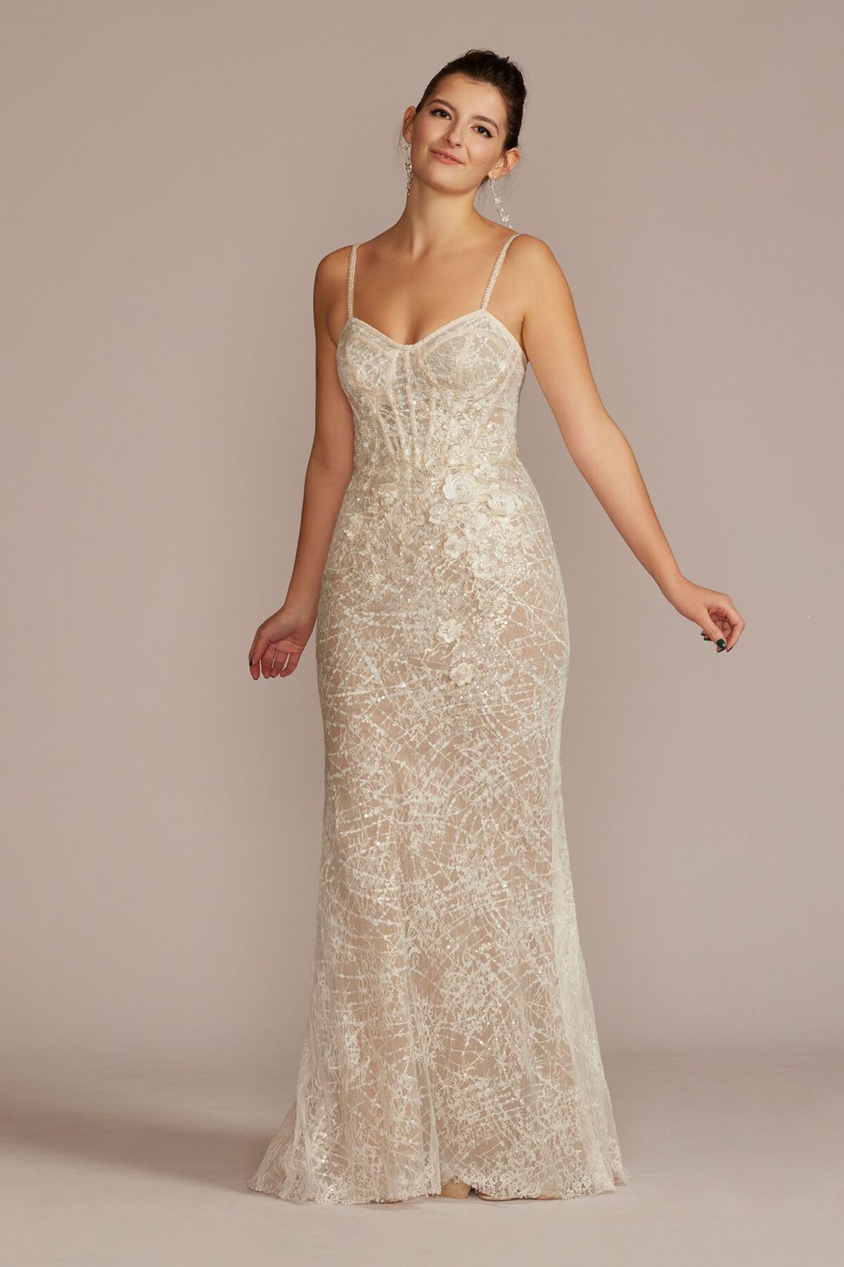 Vestido de novia sirena con falda desmontable, MARFIL BIZCOCHO, hi-res