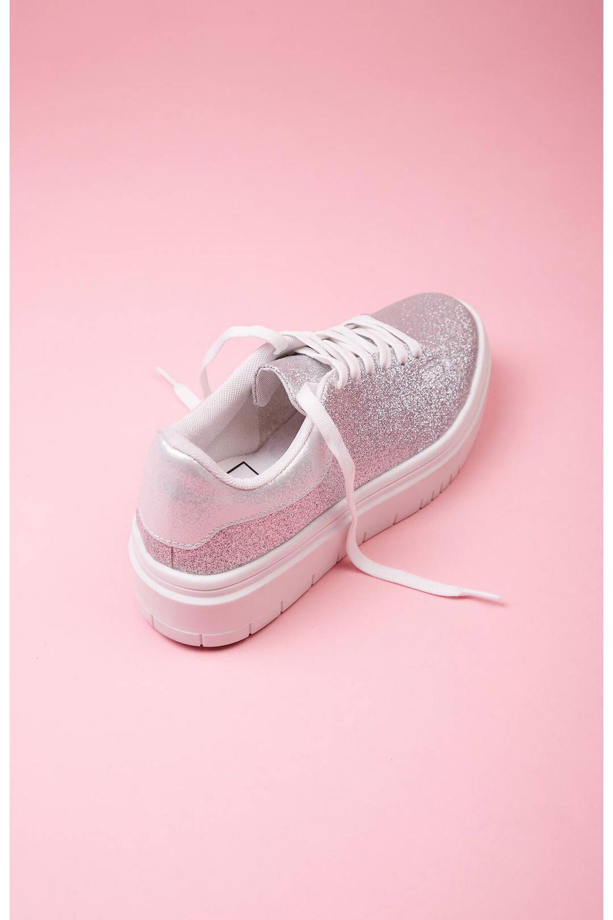Tenis de plataforma con glitter, PLATA, hi-res