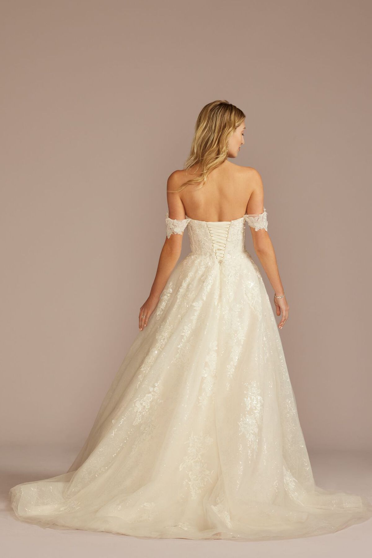 Vestido de novia princesa con mangas desmontables, MARFIL/PIEDRA, hi-res