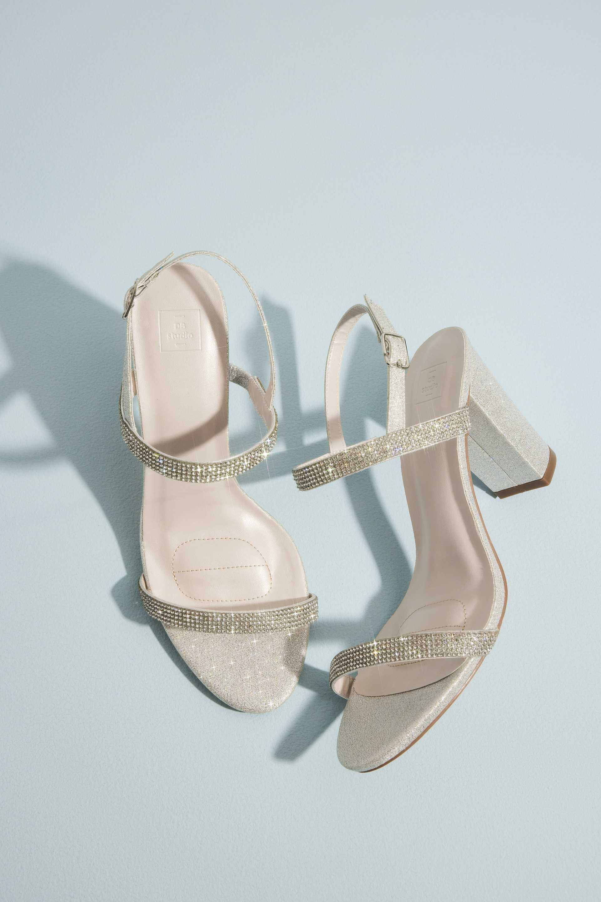 Tacones con brillo y tacón cuadrado, PLATA, hi-res