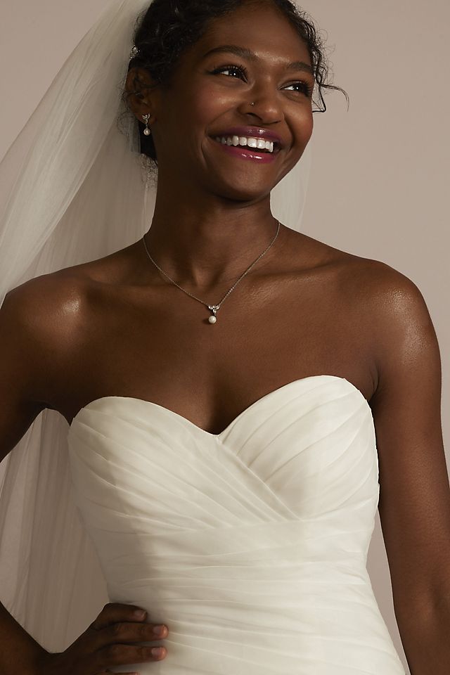 Vestido de novia sirena strapless con falda de holanes, MARFIL, hi-res