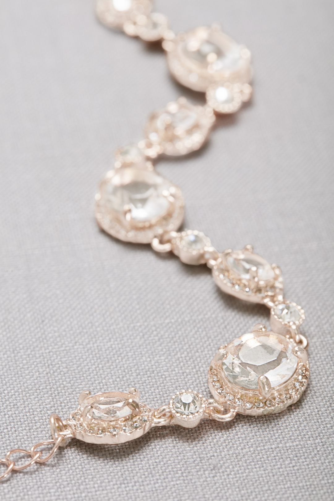 Pulsera de cristales tipo gemas, ROSA ORO, hi-res