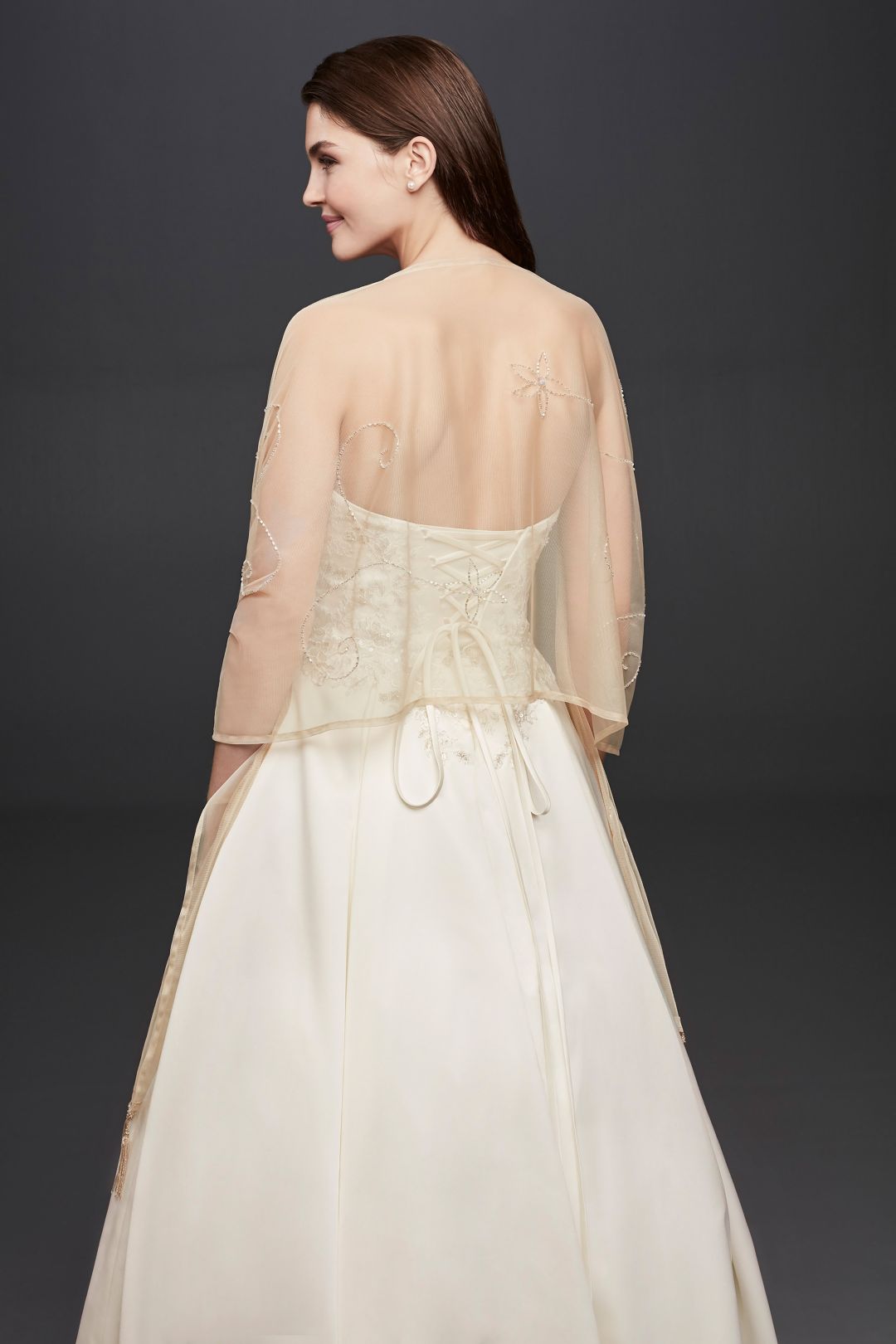 Chal de mesh adornado, CHAMPAGNE, hi-res