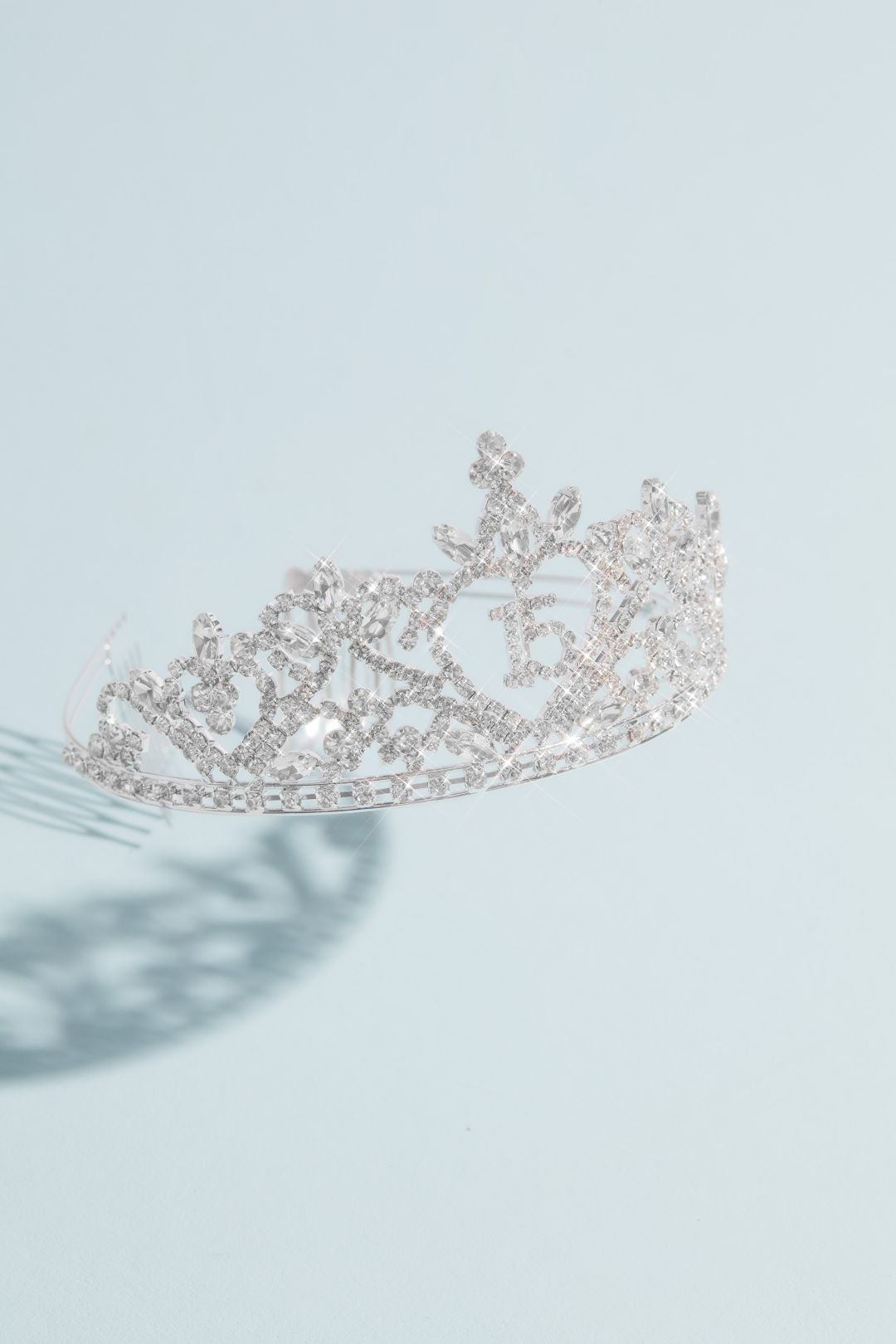 Tiara de quinceañera con cristales, PLATA, hi-res