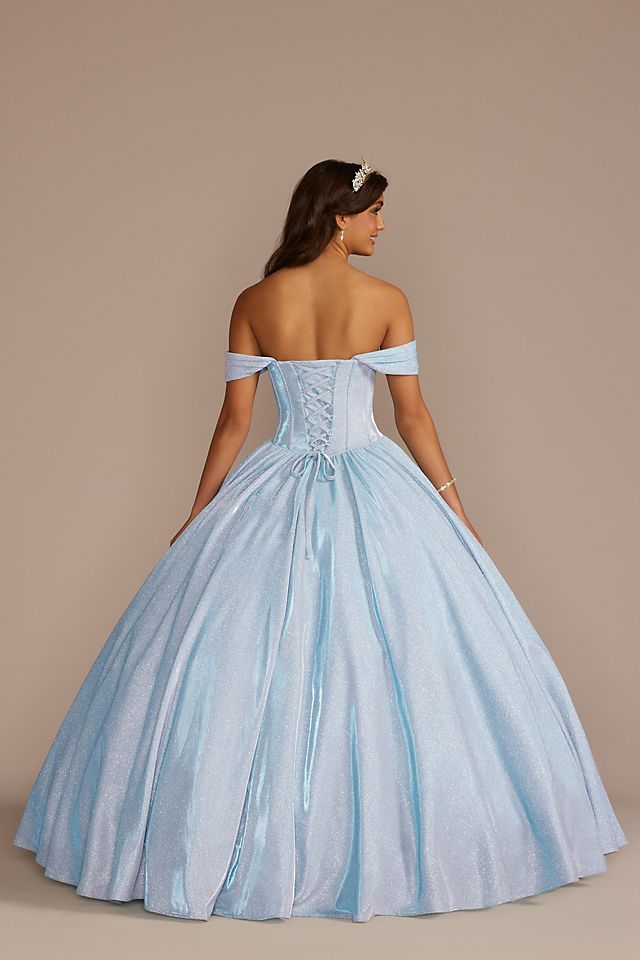 Vestido de quinceañera brillante con mangas removibles al hombro, AZUL CLARO, hi-res
