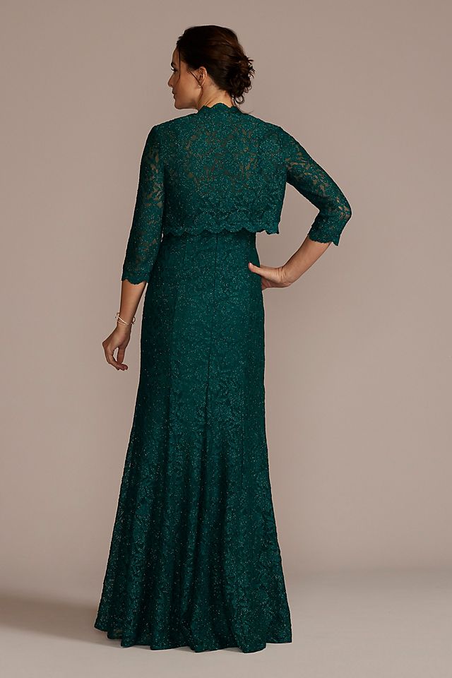 Vestido largo silueta sirena con bolero de encaje, GEMA, hi-res