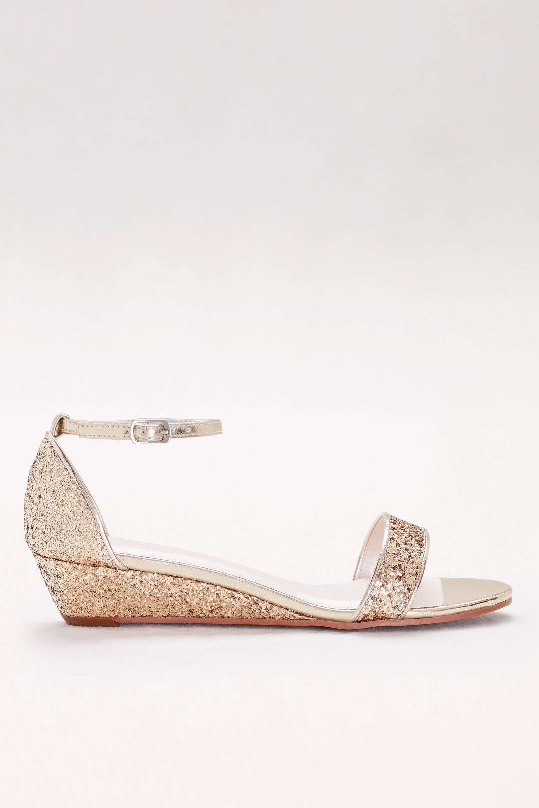 Tacones con brillo de plataforma baja, ORO METÁLICO, hi-res