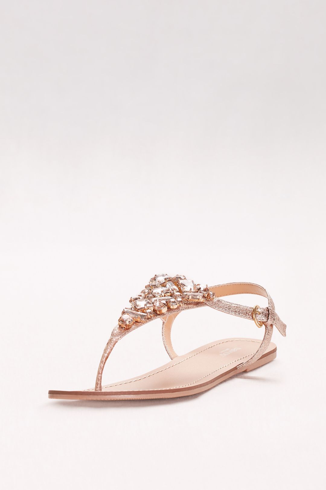 Sandalias con decoración de pedrería, ROSA ORO, hi-res