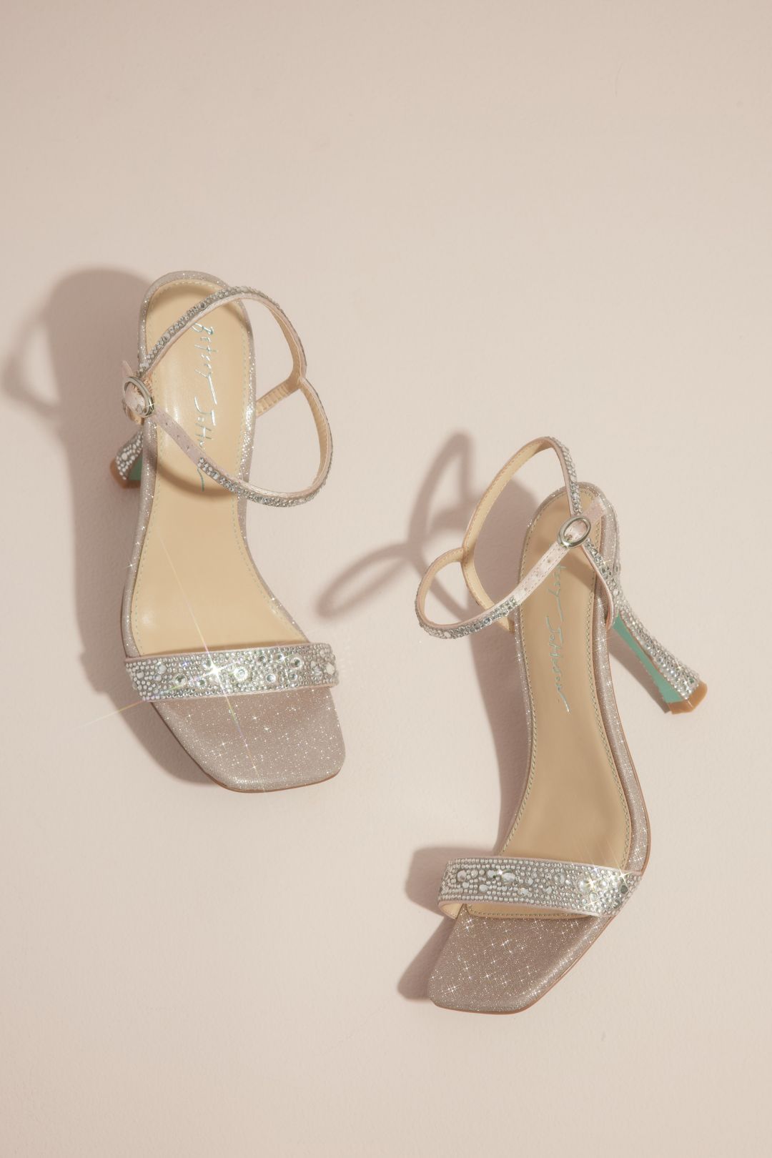 Tacones con punta cuadrada y detalles de cristales, BLUSH, hi-res