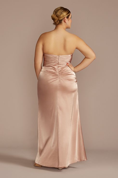 Vestido de dama strapless y abertura en pierna, CHIANTI, hi-res