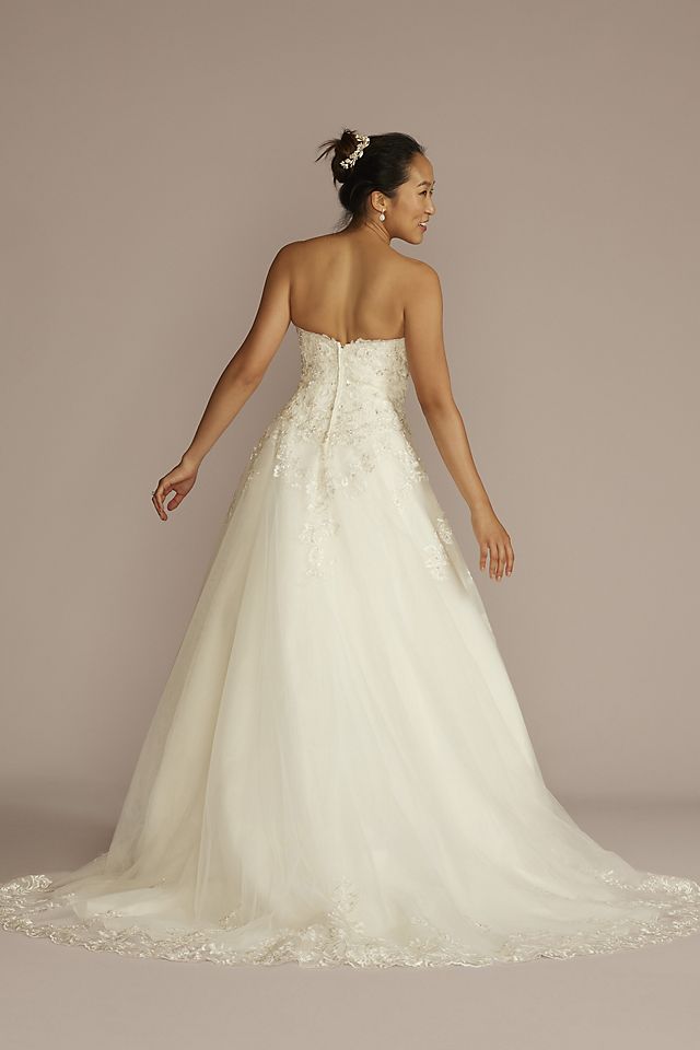 Vestido de novia princesa strapless con escote corazón, MARFIL, hi-res