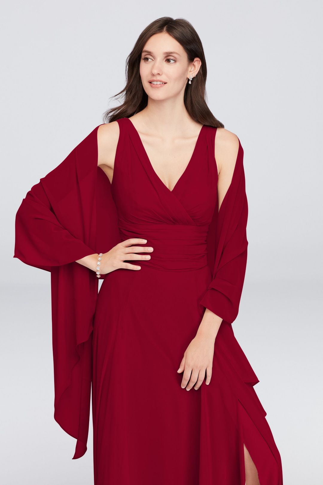 Vestido de dama con plisado en cintura, NEGRO, hi-res