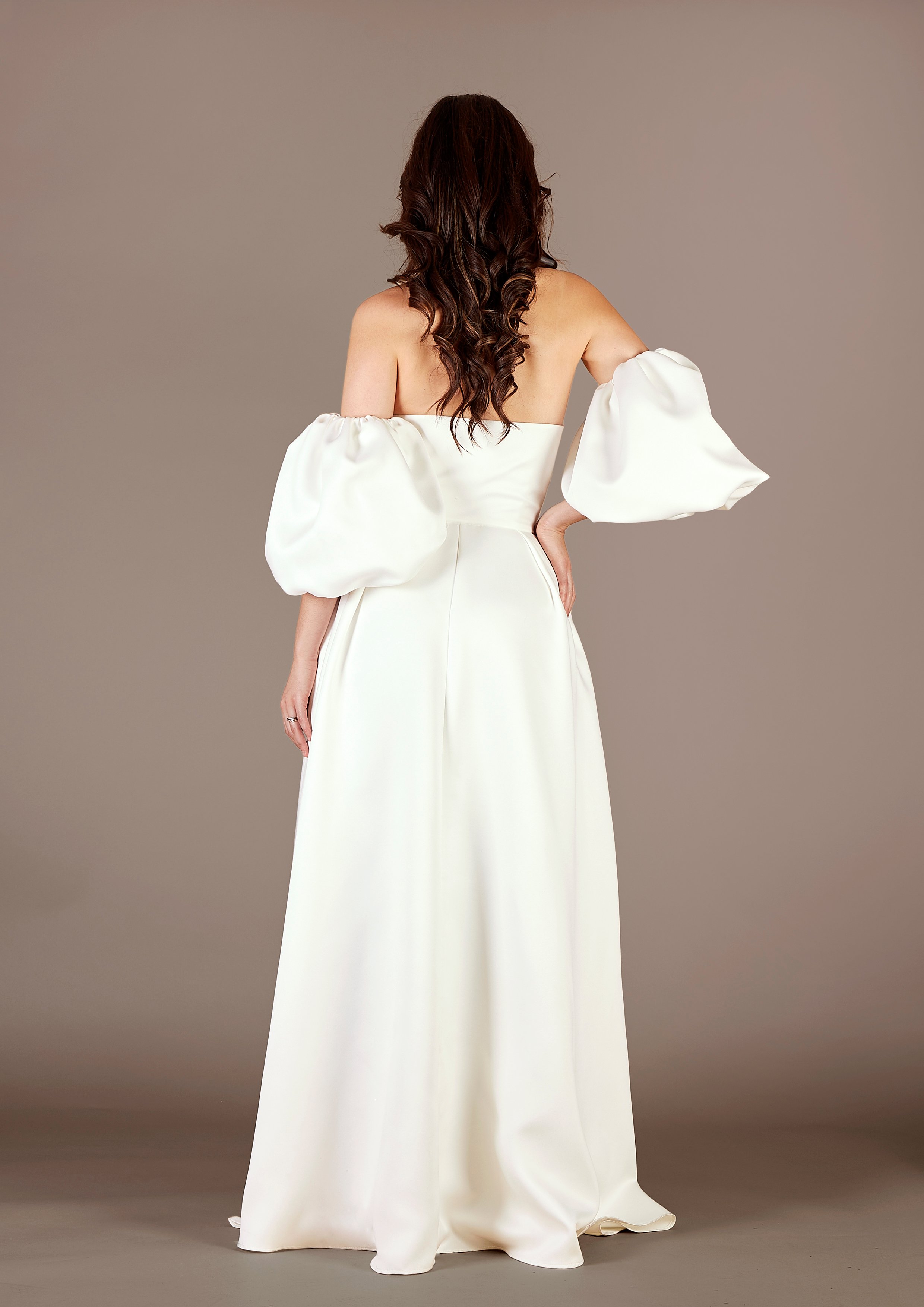 Vestido de novia princesa con escote corazón y mangas desmontables, BLANCO SUAVE, hi-res