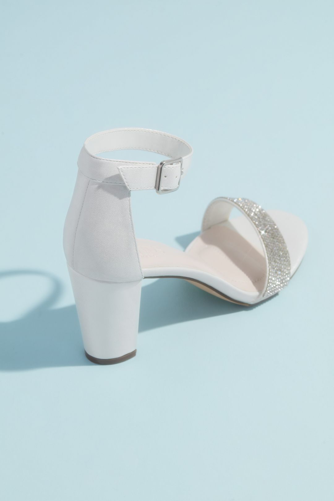 Zapatilla de novia con tiras de cristal, BLANCO, hi-res
