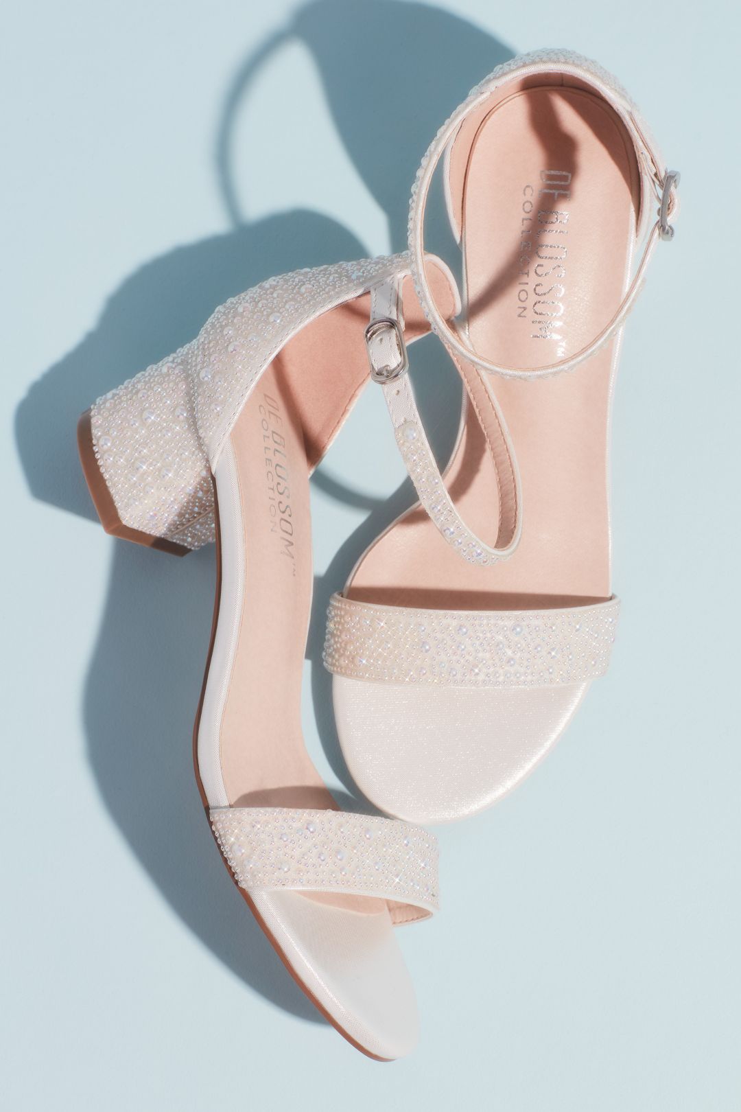 Zapatilla de novia con aplicación de perla tornasol, BLANCO, hi-res