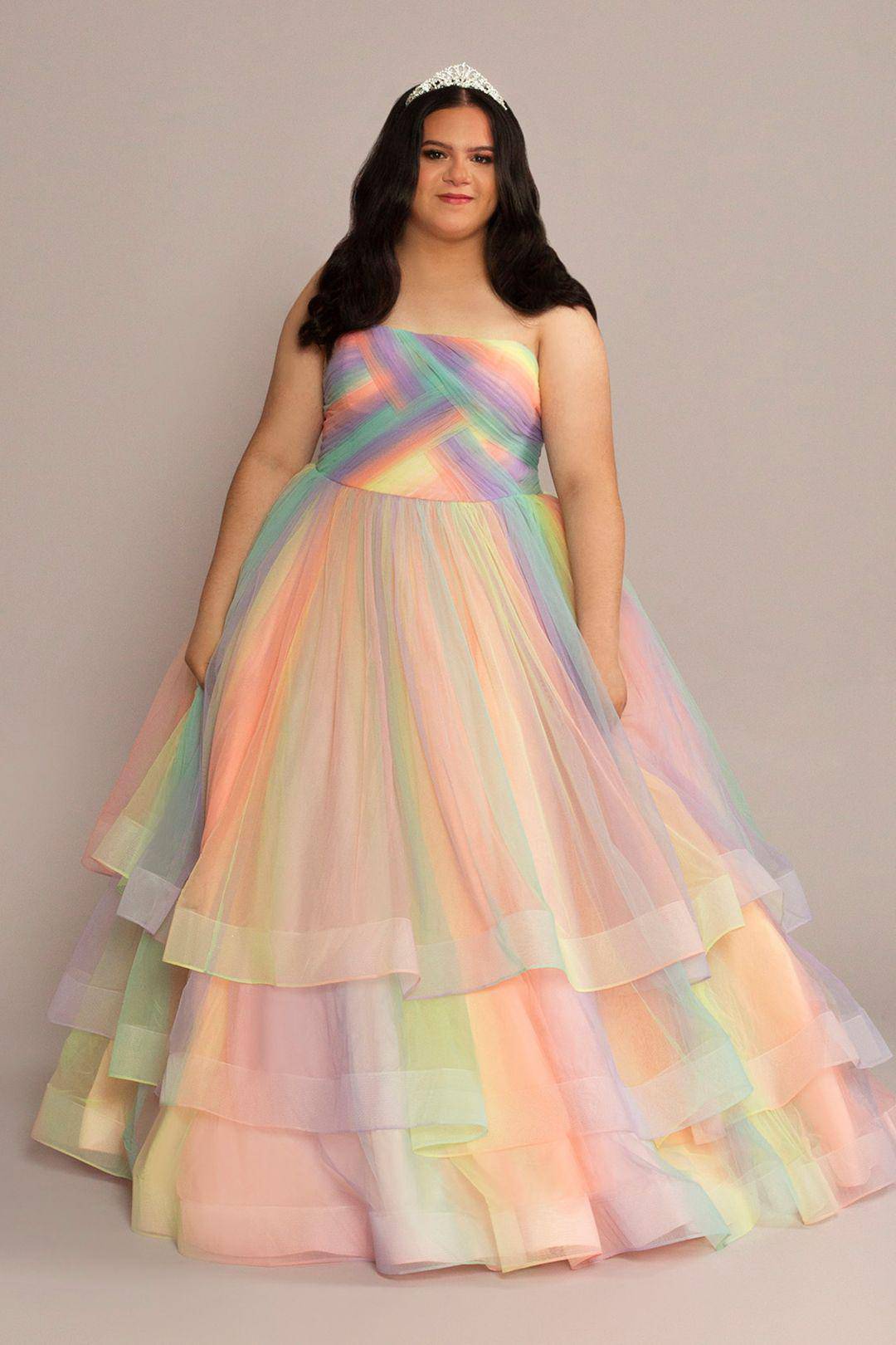 Vestido de quinceañera arcoíris, MULTI, hi-res