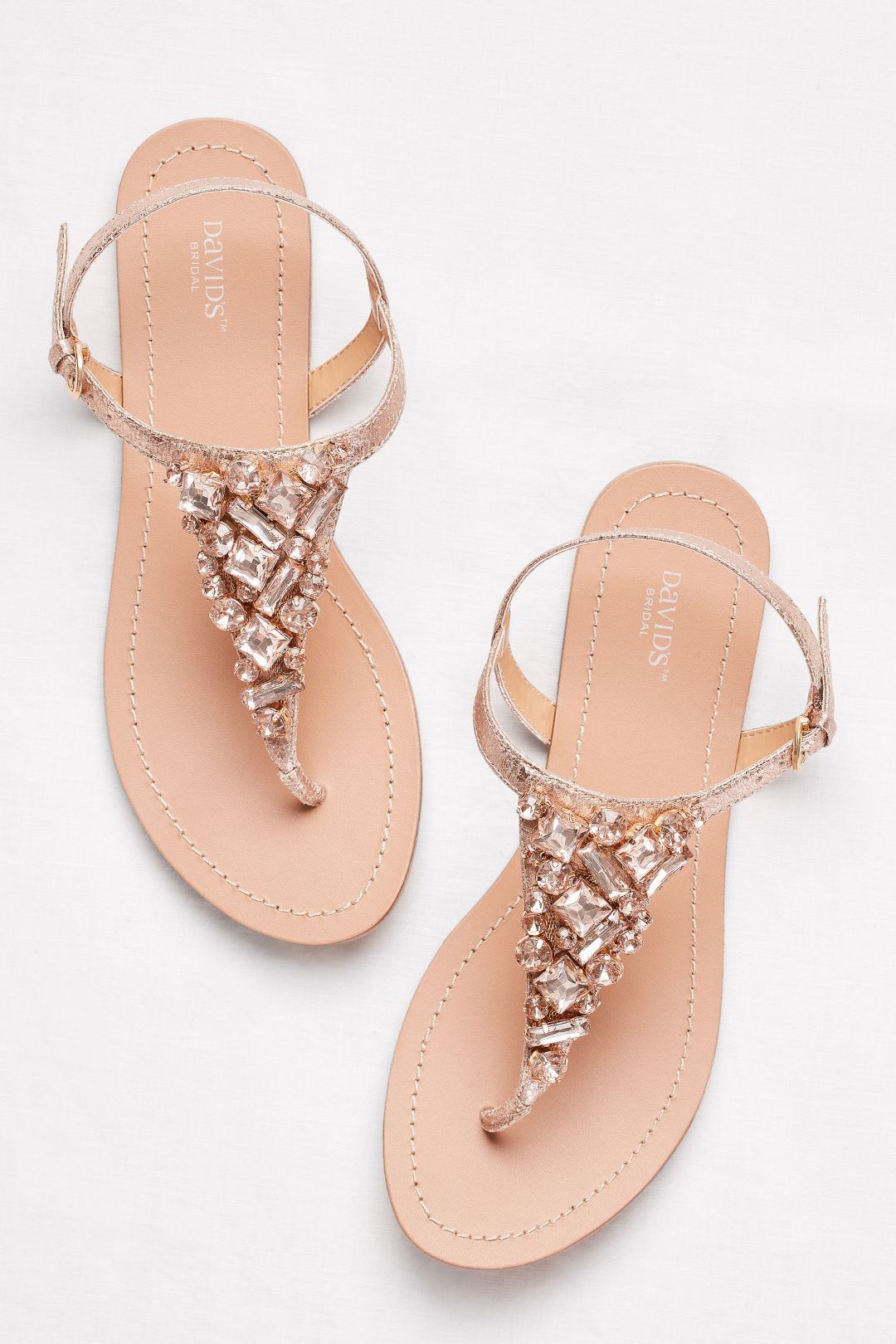 Sandalias con decoración de pedrería, ROSA ORO, hi-res