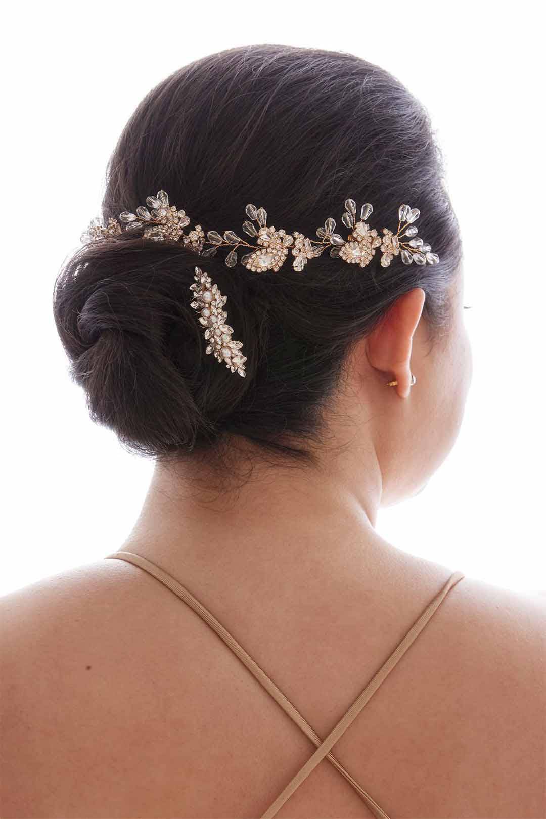 Diadema con racimos de cristales, ORO, hi-res