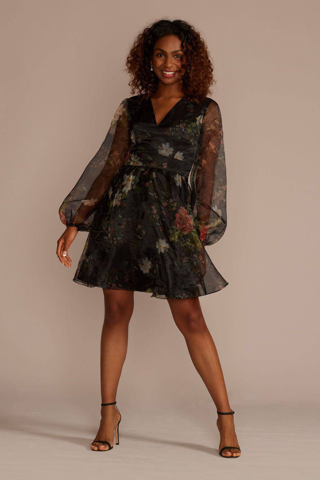 Vestido de tafeta sales estampado