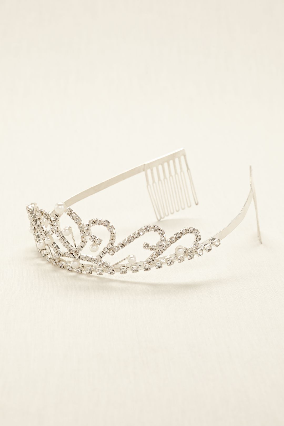 Tiara de cristales y perlas, PLATA, hi-res
