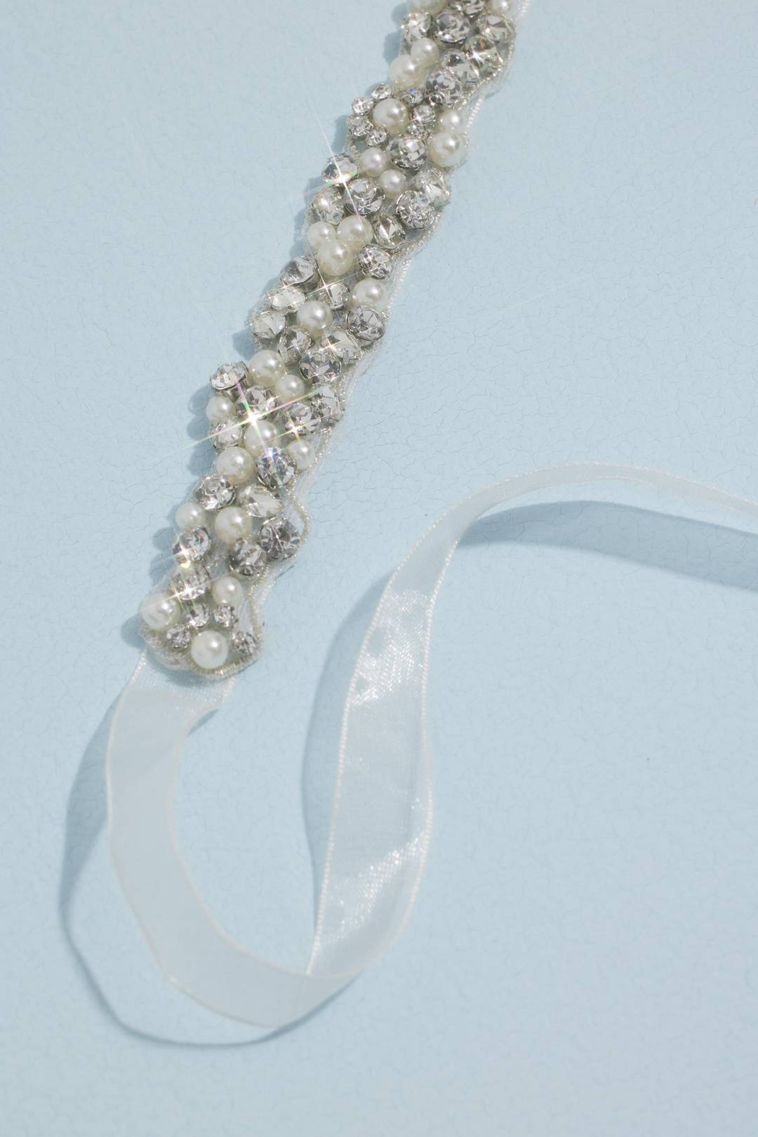 Cinturón con racimos de cristales y perlas, PLATA, hi-res